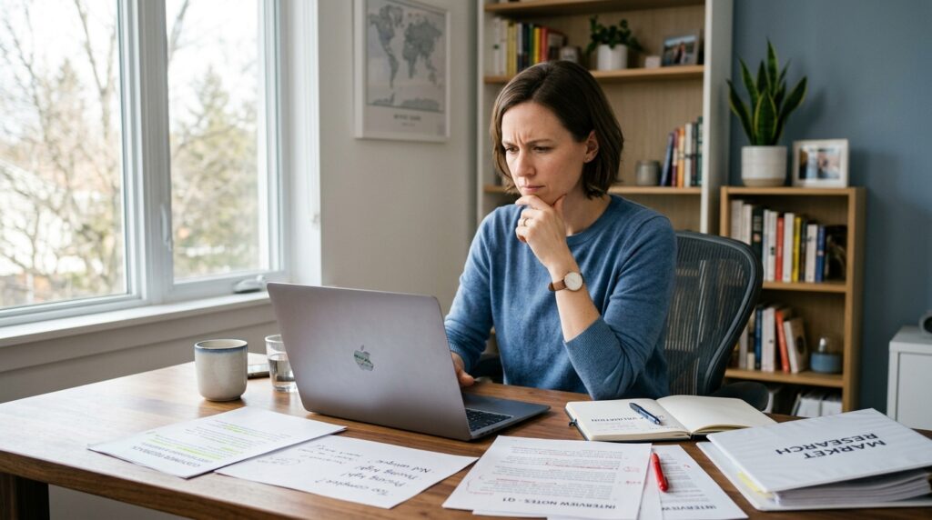 Founder reviewing honest customer feedback before building a business idea
